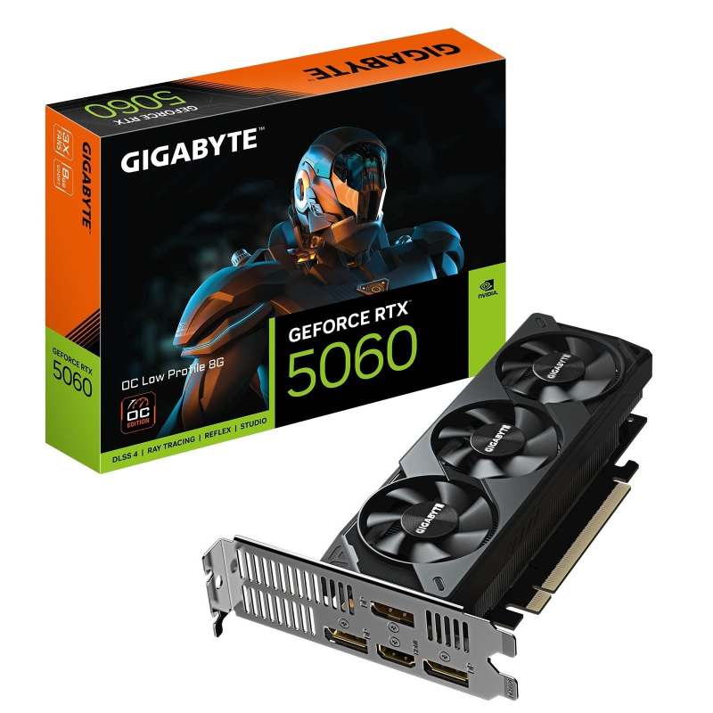 Відеокарта GF RTX 5060 8GB GDDR7 Low Profile OC Gigabyte (GV-N5060OC-8GL)