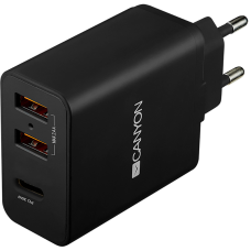 Мережевий зарядний пристрій Canyon (2USB, 2.4A) Black (CNE-CHA08B)